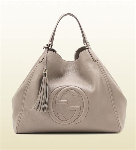 gucci leather bamboo stick shoulder bag grey|Gucci soho shoulder bag large.